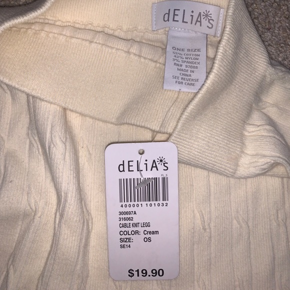 Delias Cream Cable Knit Leggings - Picture 5 of 7